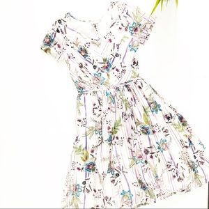Eshakti Floral Print Cotton Dress